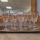 Set of eight stemmed wine glasses
