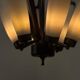 Lustre italien en teck et laiton