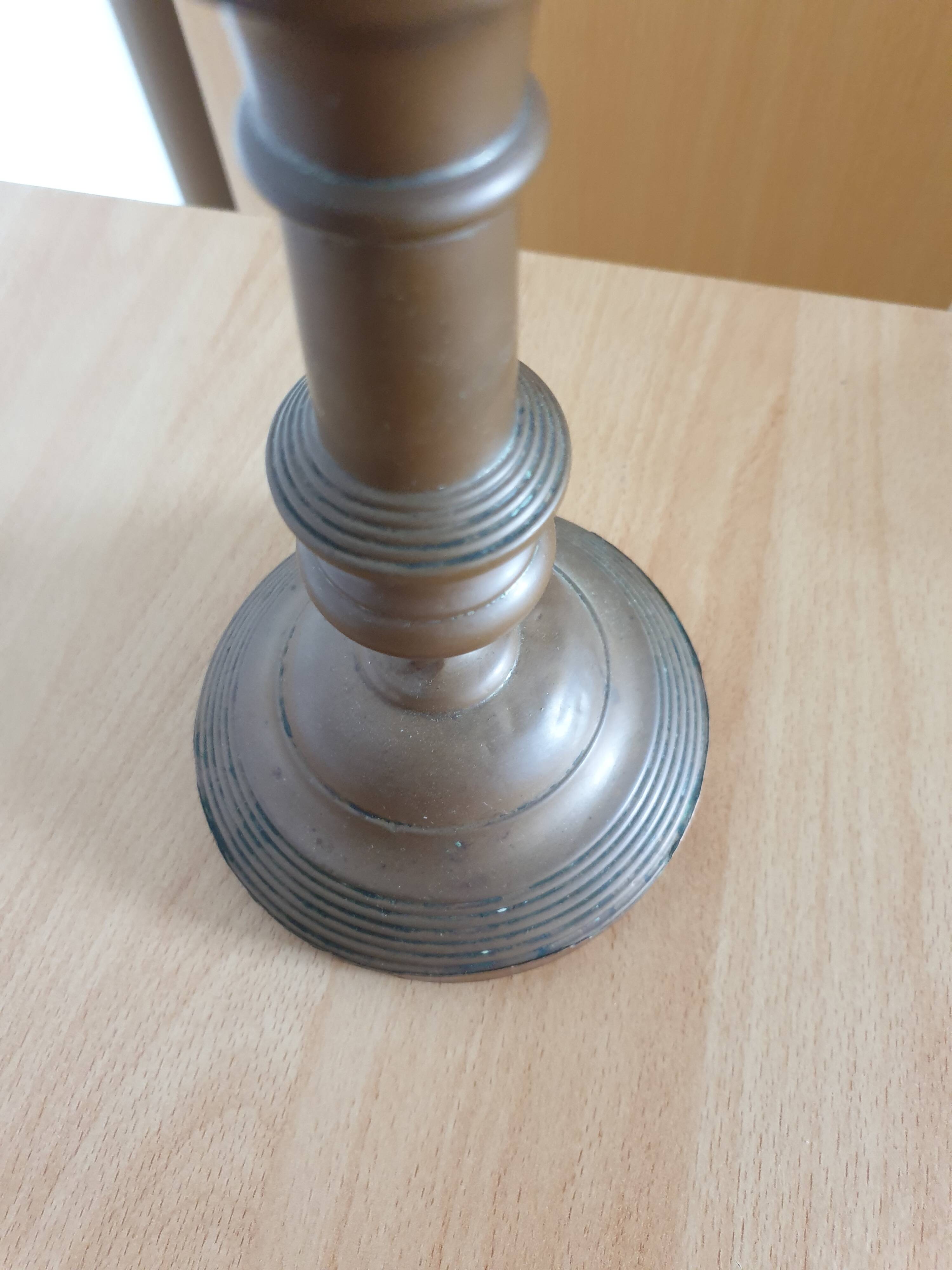 19th century red copper candlestick