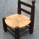 Low chair oak and straw vintage 1950