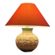 Barbotine earthenware lamp – 1980s – 20th century production