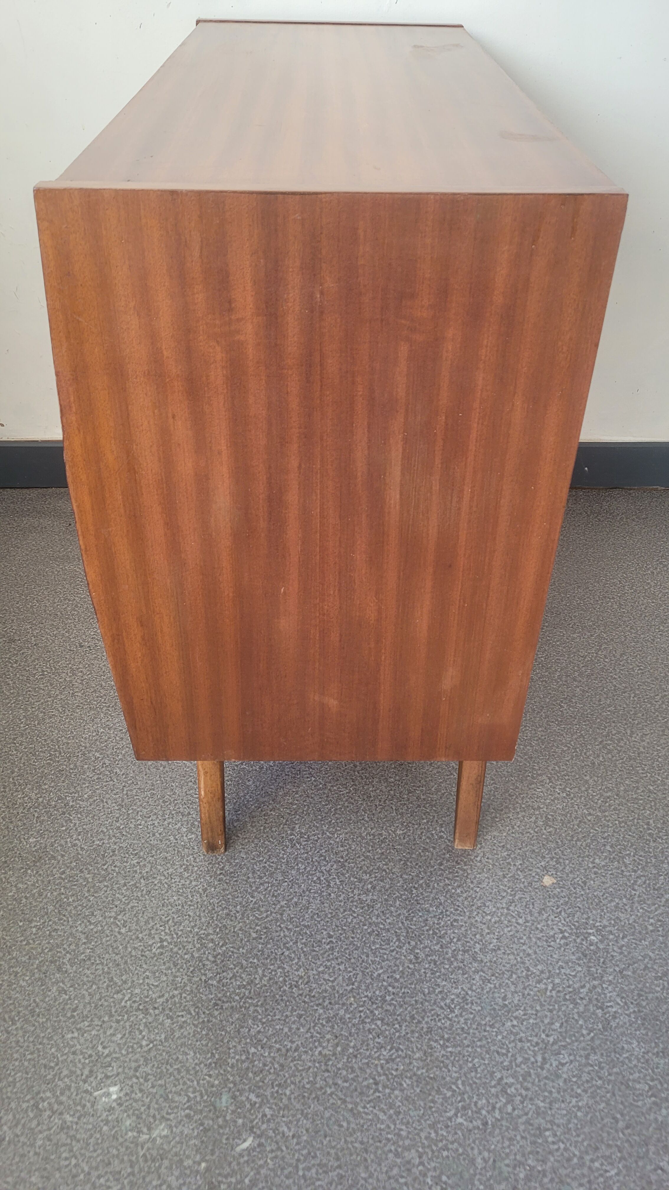 Vintage wooden chest of drawers compass feet