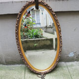 Beveled oval mirror