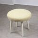 Vintage Italian Stool in Beige Fabric, 80s