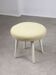 Vintage Italian Stool in Beige Fabric, 80s