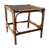 Table low rattan bamboo vintage