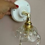 Vintage glass lampshade wall lamp with antique tassels