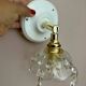 Vintage glass lampshade wall lamp with antique tassels
