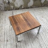 Modernist walnut and chrome coffee table
