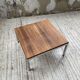 Table basse noyer et chrome moderniste