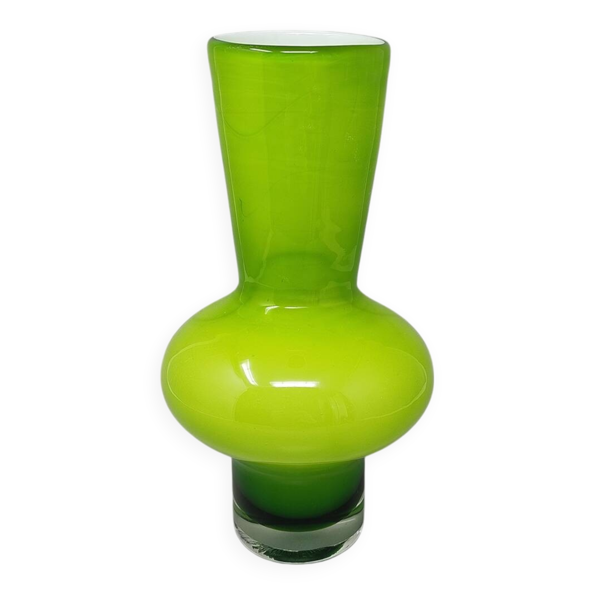1970s Gorgeous Green Vase by Ind. Vetraria