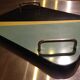 Tray vintage year 59 in formica yellow, blue and black
