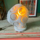 Vintage carved stone mushroom table lamp