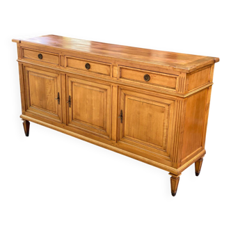 Louis XVI solid oak sideboard with 3 doors and 3 drawers, 175 cm