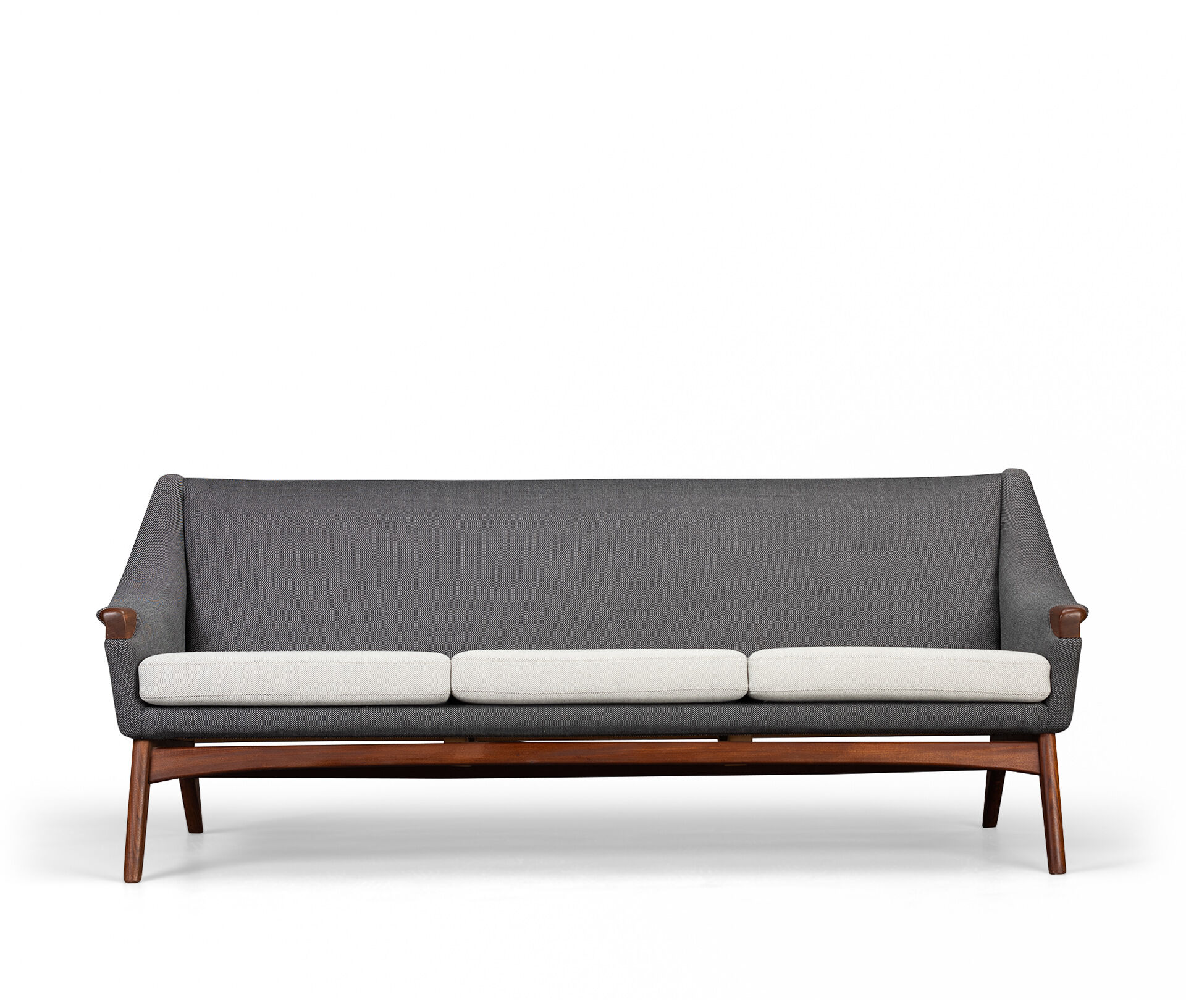 Danish Reupholstered Stylish Grey  3-seater by Johannes Andersen, 1960s