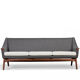 Danish Reupholstered Stylish Grey  3-seater by Johannes Andersen, 1960s