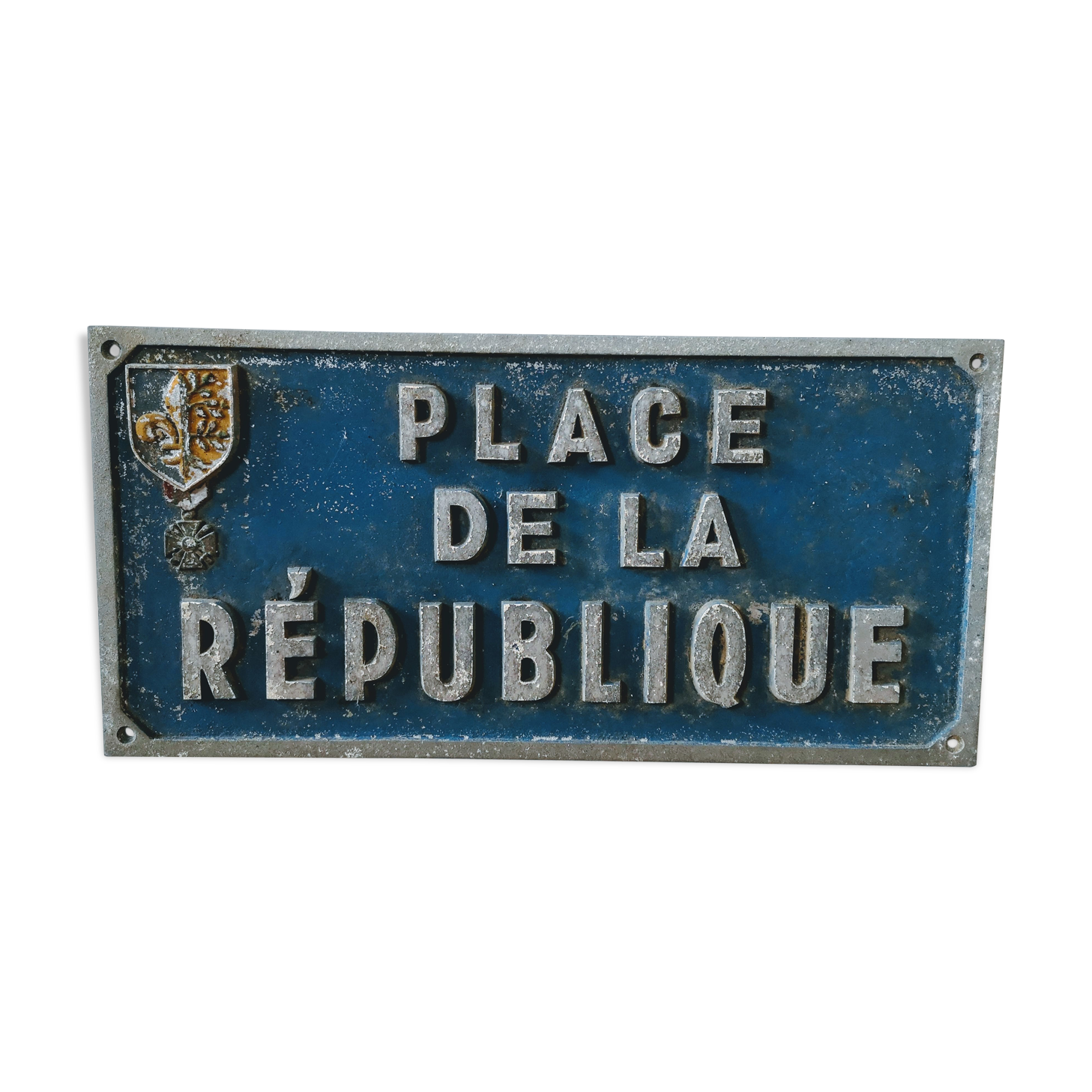 Place the Republic aluminum plate (Mantes la Jolie) 50s