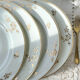 6 flat plates porcelain Limoges golden white