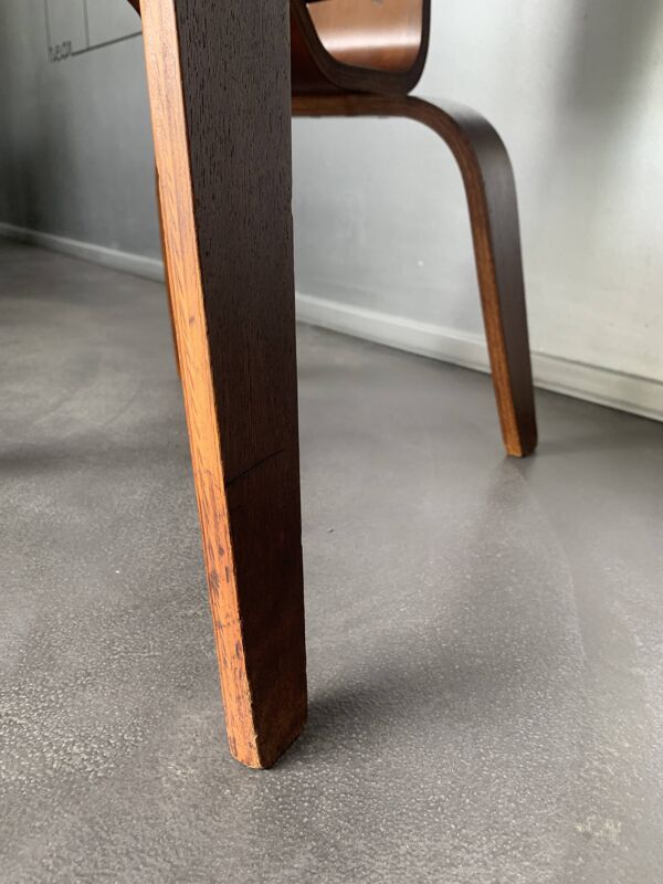 Chaise DCW Charles & Ray Eames pour Evans Plywood 1945, étiquette originale