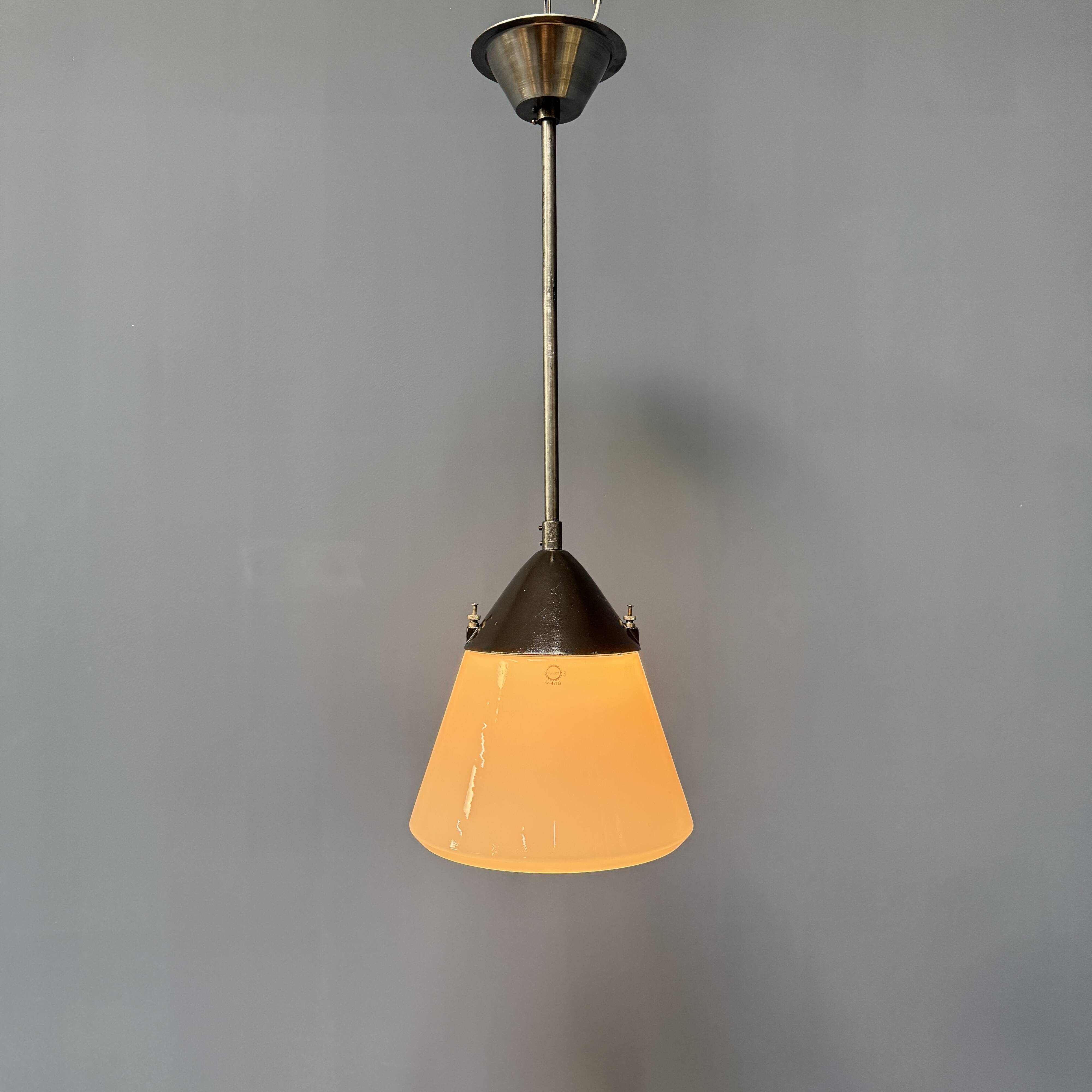 Opaline glass Kandem pendant lamp model 409