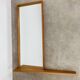 Scandinavian mirror with asymmetrical shelf in wood, 1960s