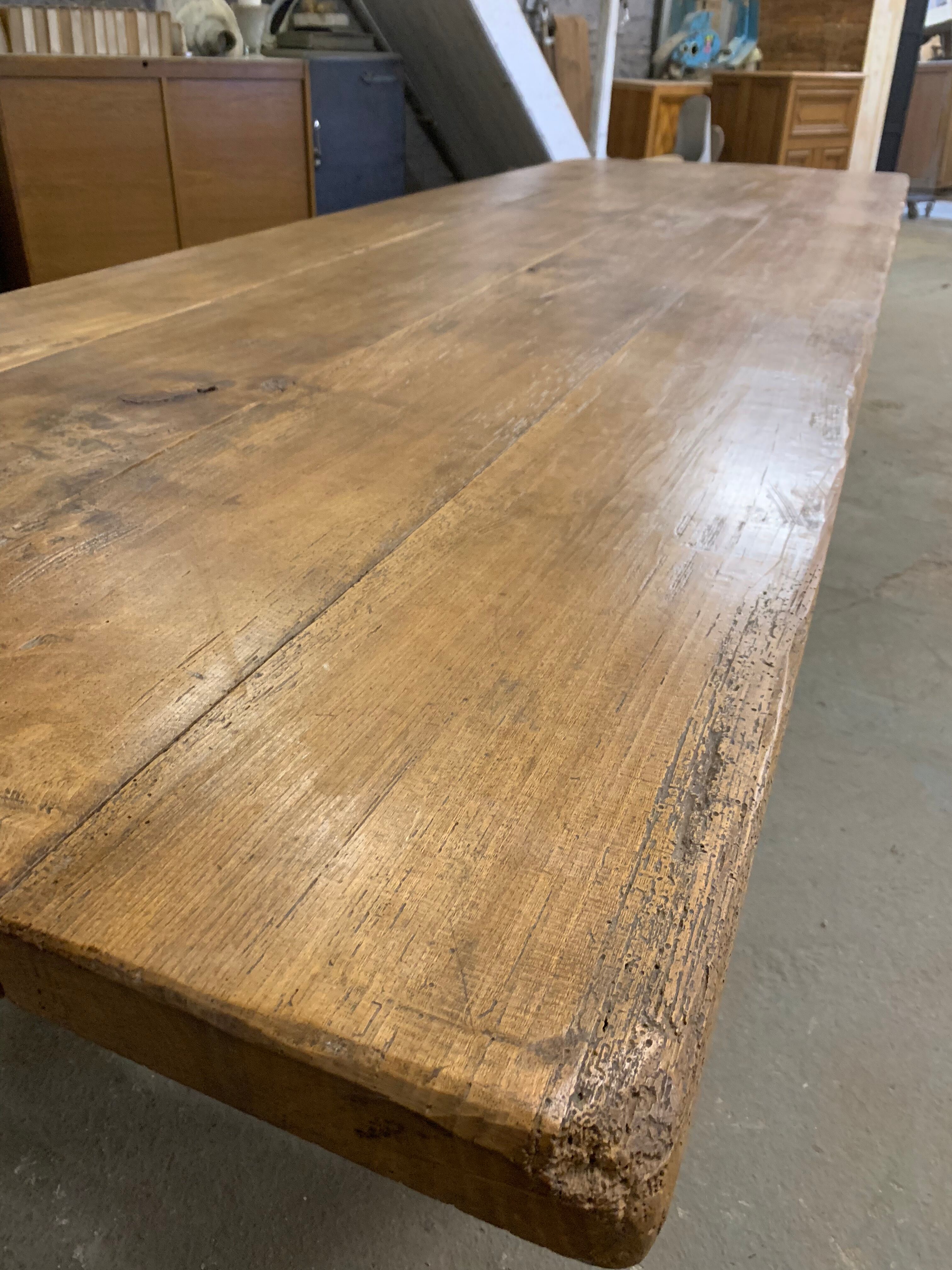 Old farm table 3.20 m elm and oak