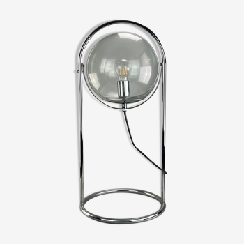 Lampe à boule de table space age design verre métal, 60s 70s