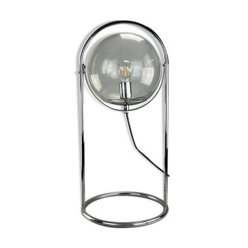 Lampe à boule de table space age design verre métal, 60s 70s