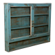 Old showcase in original blue patina Burmese teak