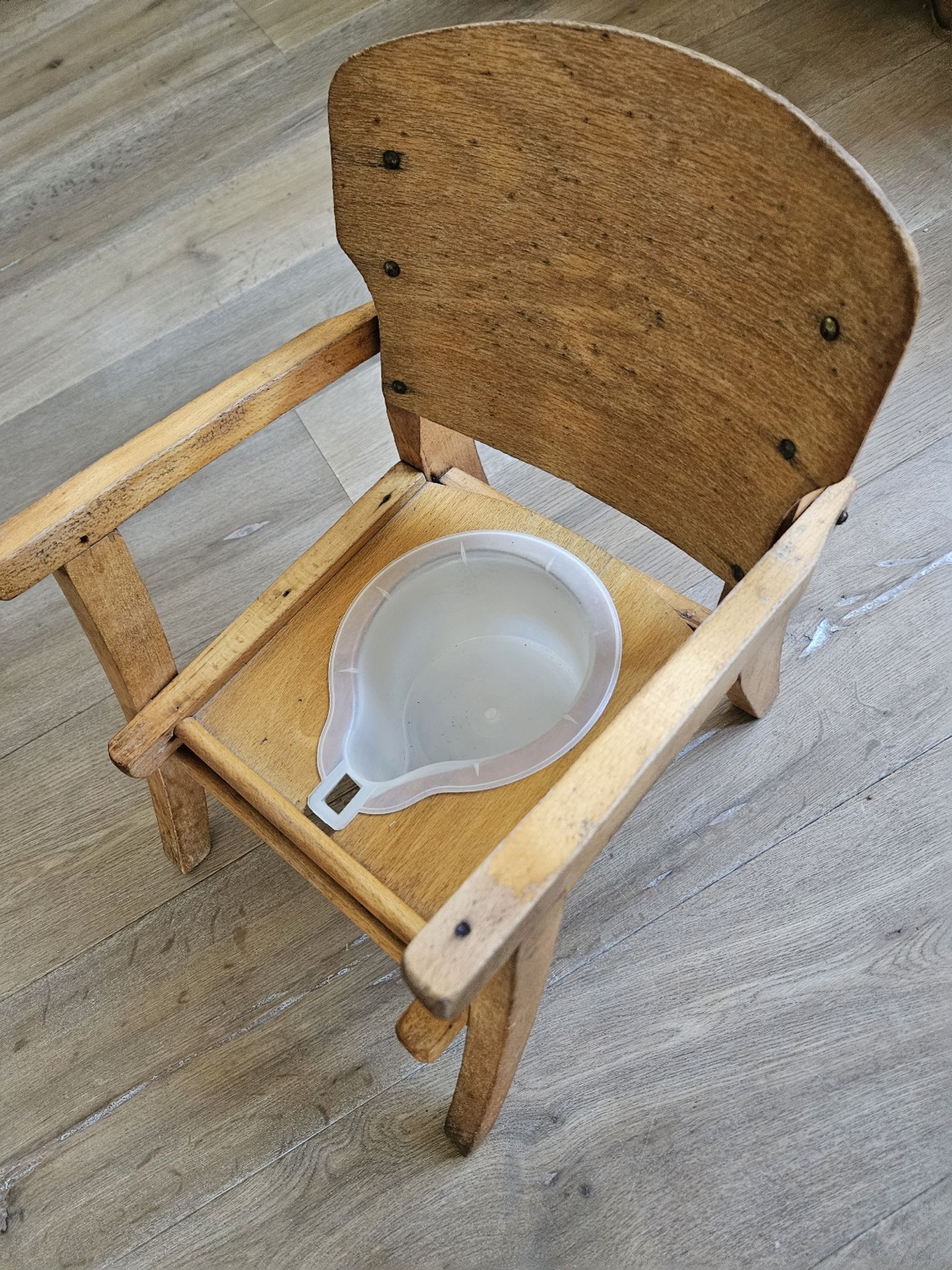 Children's wooden commode chair