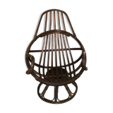 Swivel rattan armchair
