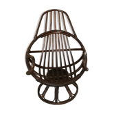 Swivel rattan armchair