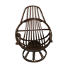 Swivel rattan armchair