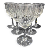 6 burgundy wine glasses baccarat paris service