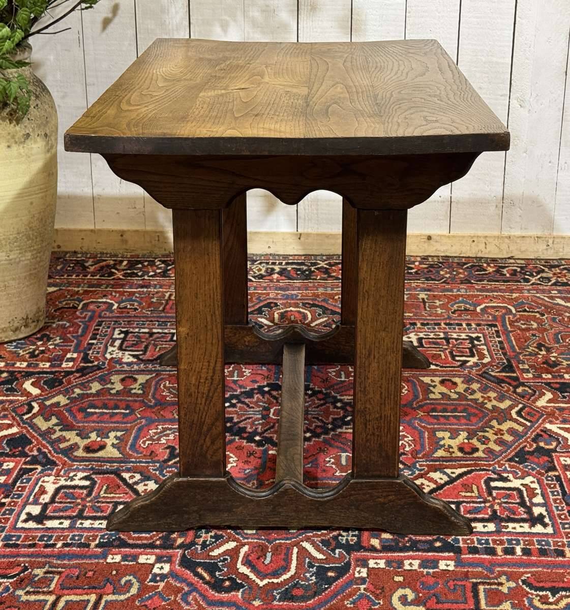 Bistro table in chestnut from the 1950s.