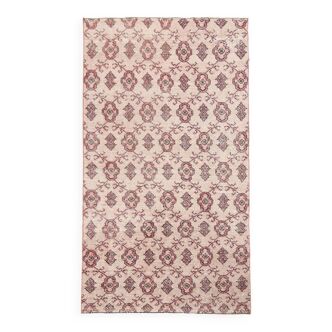 Tapis turc floral rouge et beige 4x7, 134x231Cm