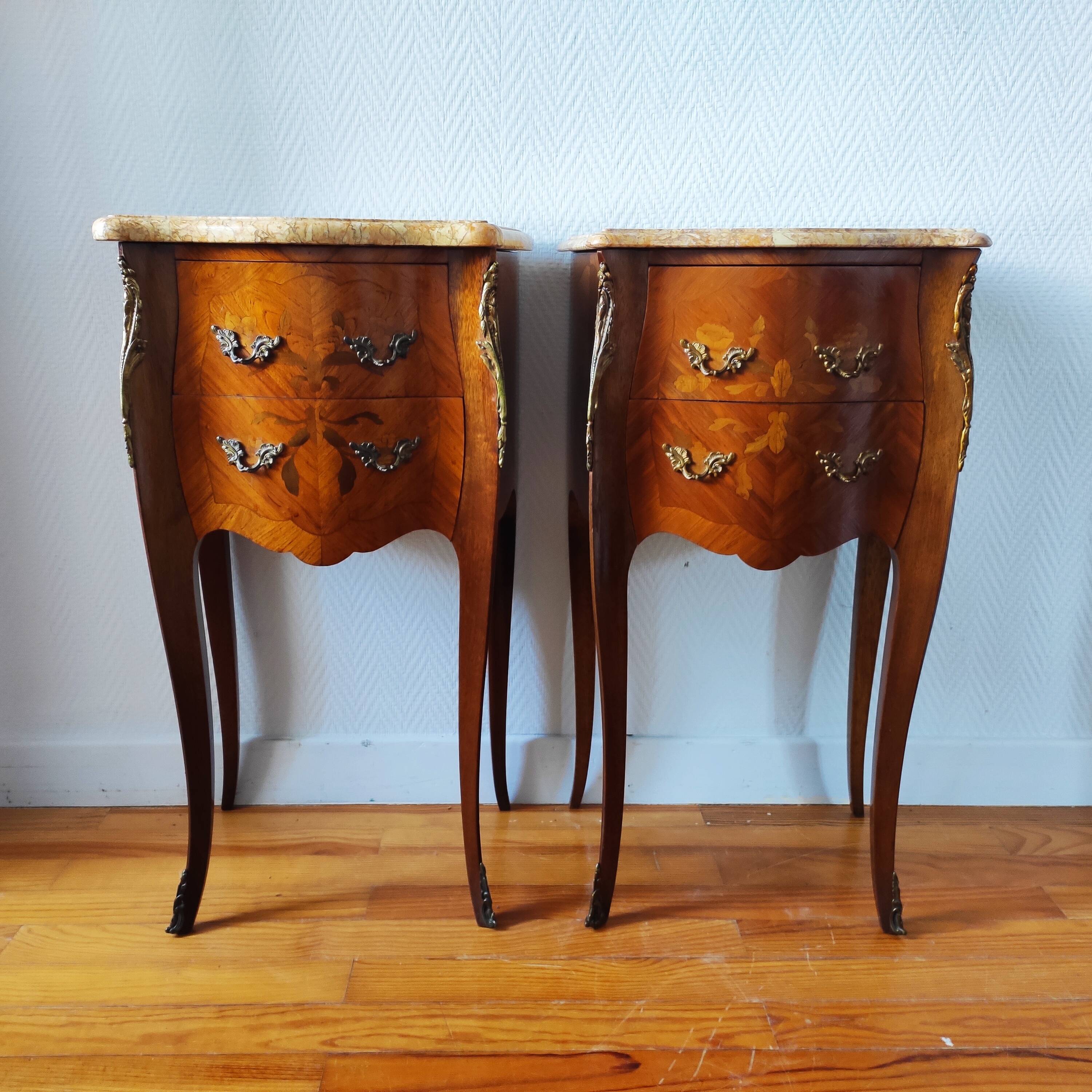 Pair of Louis XV style bedside tables