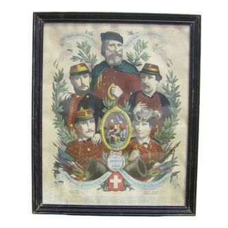 Gravure ww1 famille Garibaldi