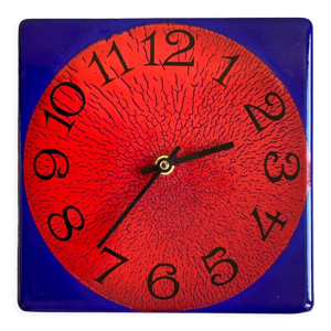 Horloge murale carrée - bleu