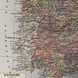 Lithograph map of Spain from 1928