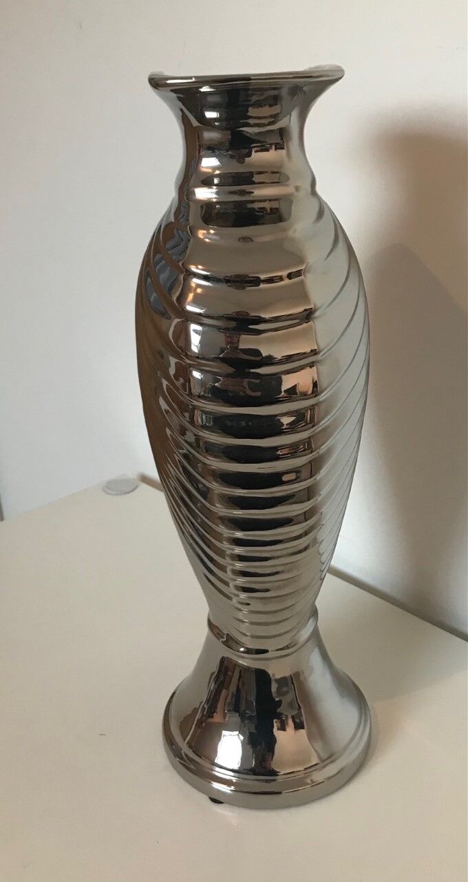 High Art Deco style metallic vase