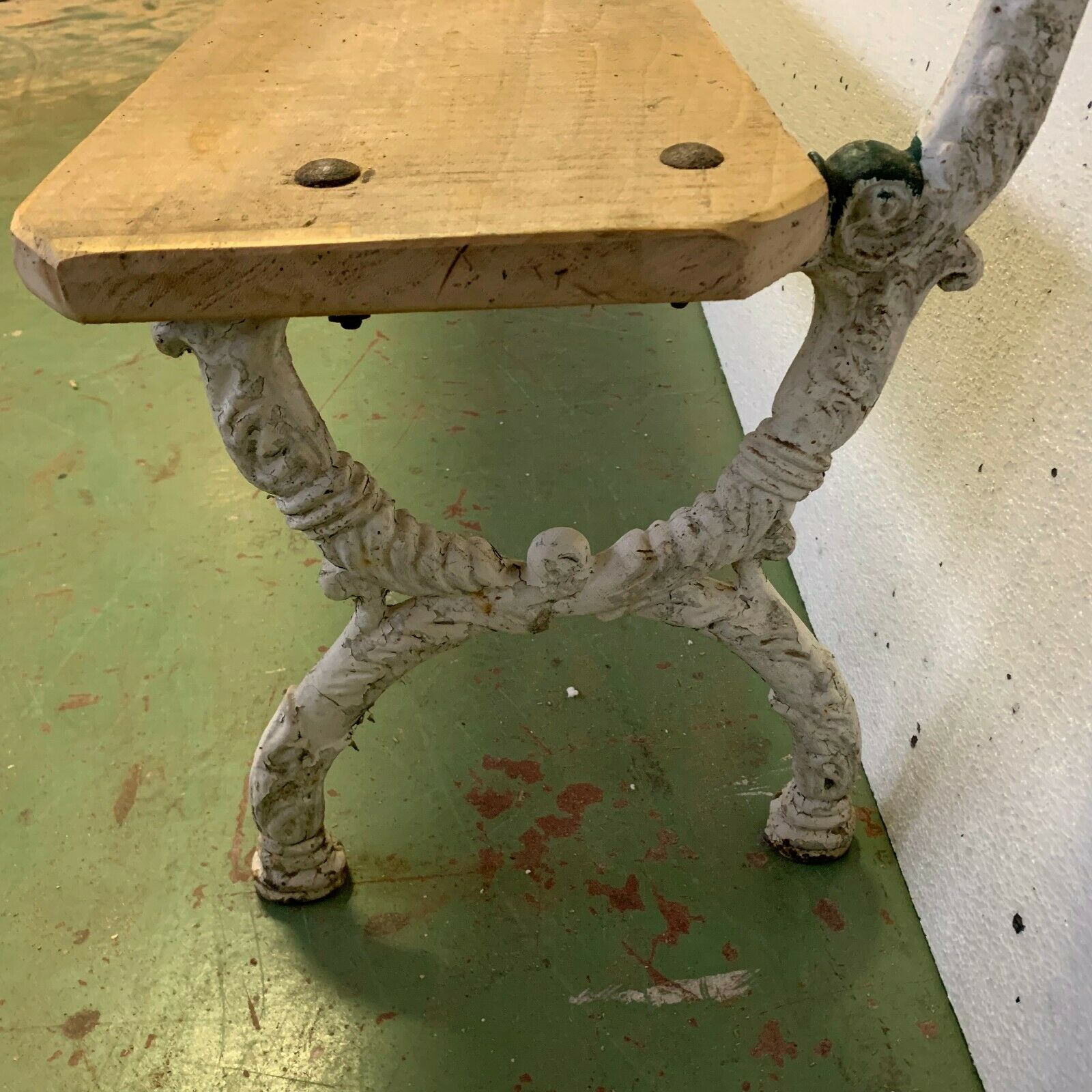 19th century patinated iron cast iron garden bench