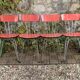 4 red Formica chairs with Eiffel legs, 1950s