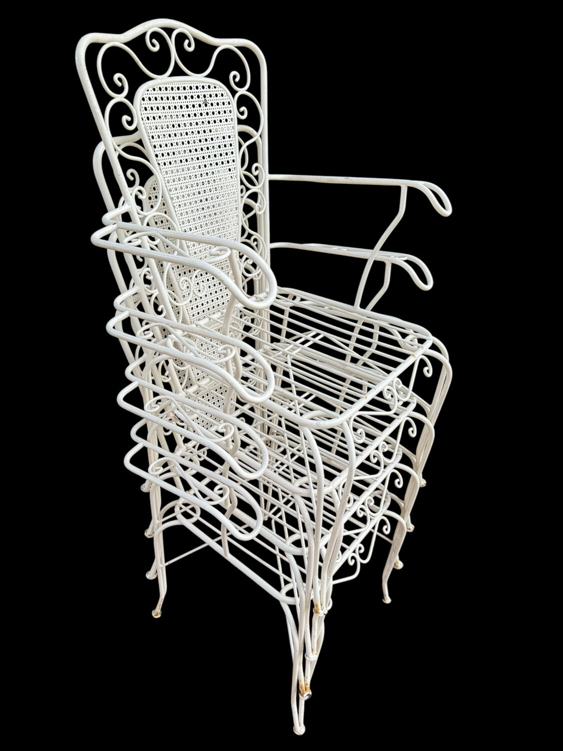 4 Provençal wrought iron armchairs from the 60s