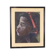 African Girl Art Painting on Paper Weyne 66x56cm