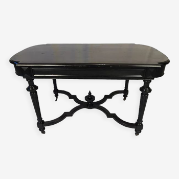 Napoleon III desk, blackened wood and ebony veneer top