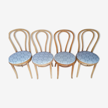 Suite de 4 chaises bistrot bois courbé