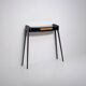 1950s Italian Black Lacquered Wood Console with Brass Drawer Front