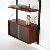 Teak wall unit, Danish design, 1960s, production: Denmark