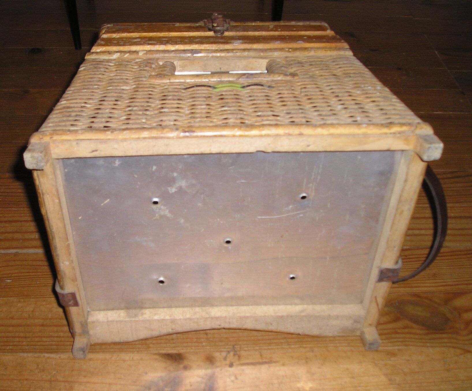 Ancient wicker fisherman's seat